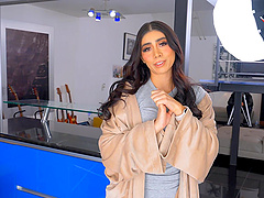 Beautiful actress shows her natural tits and wears a thong in a hot scene.