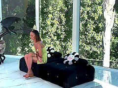 Christina Sage is a hot brunette pornstar with long hair and natural tits.