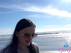 Beautiful woman with glasses, Imani Valor, enjoys hot outdoor sex.