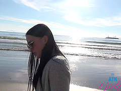 Beautiful woman with glasses, Imani Valor, enjoys hot outdoor sex.