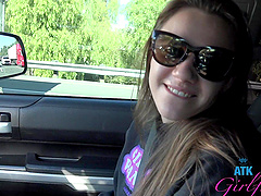 Beautiful woman with glasses Rose Caarter gives great blow job