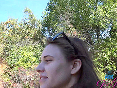 Beautiful woman with glasses Rose Caarter gives great blow job