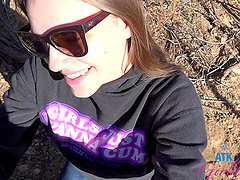 Beautiful woman with glasses Rose Caarter gives great blow job