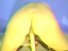 Nylon clad brunette gets her pussy vibrating to new heights