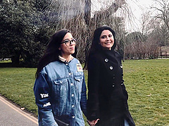 Hot lesbo action with Julia De Lucia and Mariskax in stockings