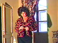 Natural tits brunette gets big cock in her mouth