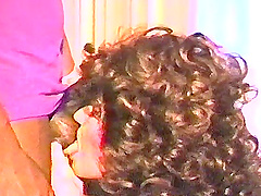 Natural tits brunette gets big cock in her mouth