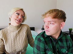 Big-boobed blonde Dee Williams gives a sloppy blowjob and gets fucked by a stud.