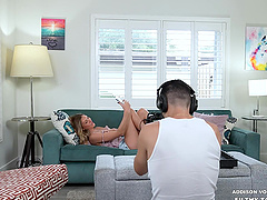 Behind the scenes of a hot backstage fuckfest with blonde beauty Addison Vodka.