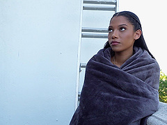 Beautiful natural tits and long hair with a sexy blowjob and pussy fuck in missionary position.