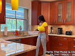 Paris The Muse is a hot milf with natural boobs and she performs backstage.