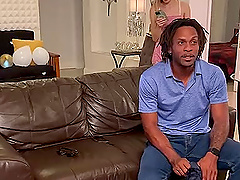 Interracial couple gets kinky with blonde beauty and big black cock