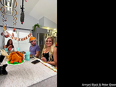 A brunette beauty gets her pussy fucked by a pornstar in a hot scene.