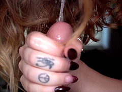 Beautiful brunette gets pumzzered by hung stud Tyler Steel