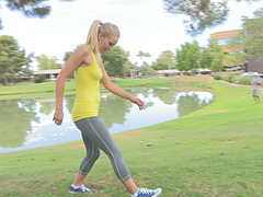 Staci has a solo pleasure time and she is very self-assured.