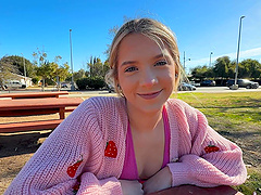 A cute couple, Alex Jett and Becky Summer, have their first intimate experience