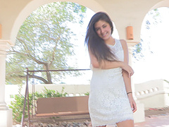 Natalie is a hot girl with long brown hair and she uses sex toys to pleasure herself.