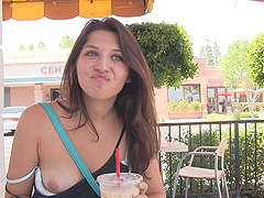 Public flasher gets caught in the act and gets a free show.