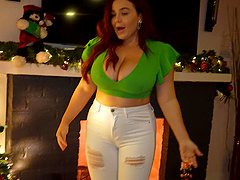 Beautiful long-haired woman gives a great blowjob to her man.