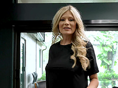 Beautiful milf Ellie Tay gives great blow job and deep throat to Luke Longly.