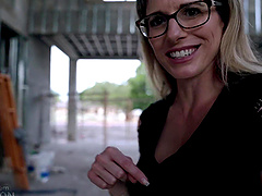 Beautiful woman with glasses Cory Chase in solo action.