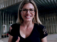 Beautiful woman with glasses Cory Chase in solo action.