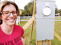 Beautiful milf with big cans, Cory Chase, in hot glasses and long hair.