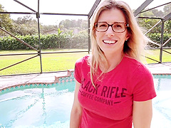 Beautiful milf with big cans, Cory Chase, in hot glasses and long hair.