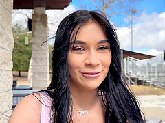 Beautiful brunette gets a facial from Donnie Rock