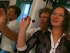 Beautiful long hair beauty gets her pussy fucked in missionary position.