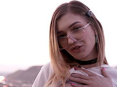 Licking and sucking in a hot cowgirl scene with small tits babe