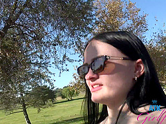 Beautiful brunette Imani Valor having hot sex in a car