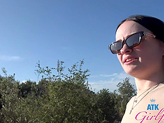 Beautiful brunette Imani Valor having hot sex in a car