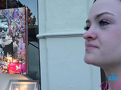 Beautiful brunette gives great blow job in pov video