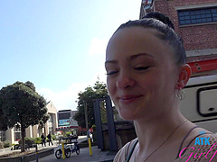 Beautiful brunette gives great blow job in pov video