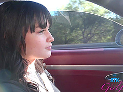 Beautiful brunette gets a rough ride from her tattooed lover.