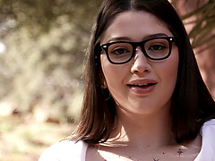 A chubby guy with a big dick gets a blowjob from his girlfriend.