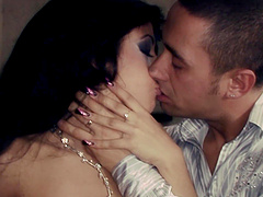 Brunette with long hair Oliva Gem enjoys intimate moments with her partner