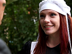 Redhead maid Kassondra Raine gets fucked hard by her boss