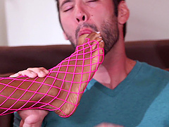 A super beautiful babe gets fucked in her pussy by a huge dick!