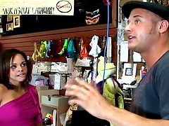 Latina Sucks and Fucks a Fat Cock During Work Time