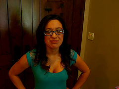 Beautiful brunette Linda Lay is a sexual predator in glasses.