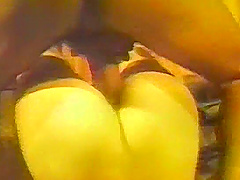 Cute girl in mesh and leather corset, caressing herself with fingers