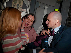 Babes with bald pussies in ffm scene with Thea Lun and Alexis Willson