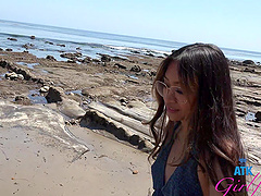 Jade Kimiko is a hot asian babe with glasses and she has a shaved pussy.