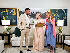 Big-boobed blonde gets facial from her lover in a hot scene.