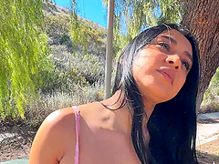 Beautiful long-haired Ophelia Purr gets fucked in the missionary position.