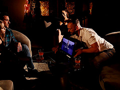 Anna clouds in a hot thong for an intense mmf scene