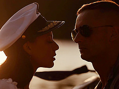 Anna clouds in a hot thong for an intense mmf scene