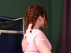 Violet Vixen in a steamy cfnm scene with her partner, showcasing stunning high heels.